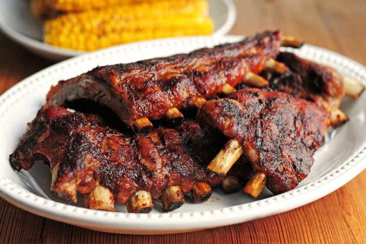 Beef Ribs with Garlic and Soy Sauce on the Grill