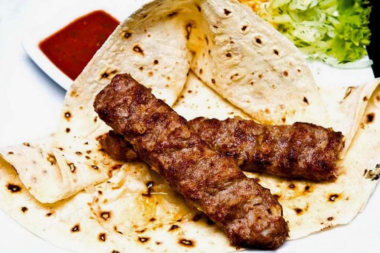Spicy Beef Lyulya-Kebab on the Grill
