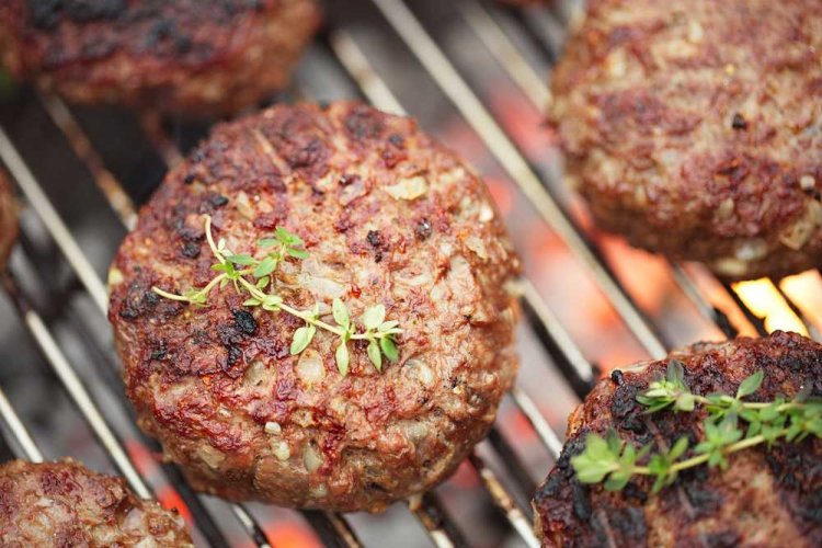 Juicy Beef Patties on the Grill