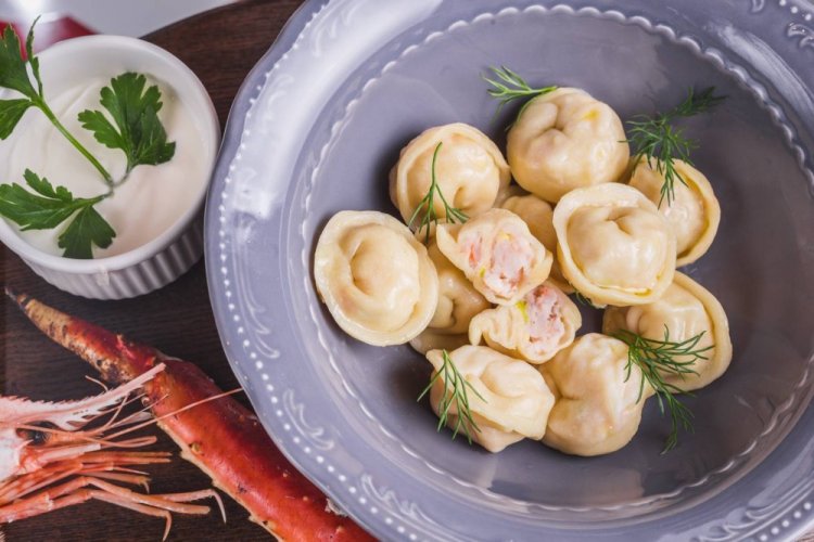 Relleno de gambas para pelmeni