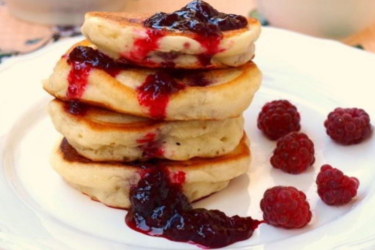 Tortitas de Kéfir con Frambuesas