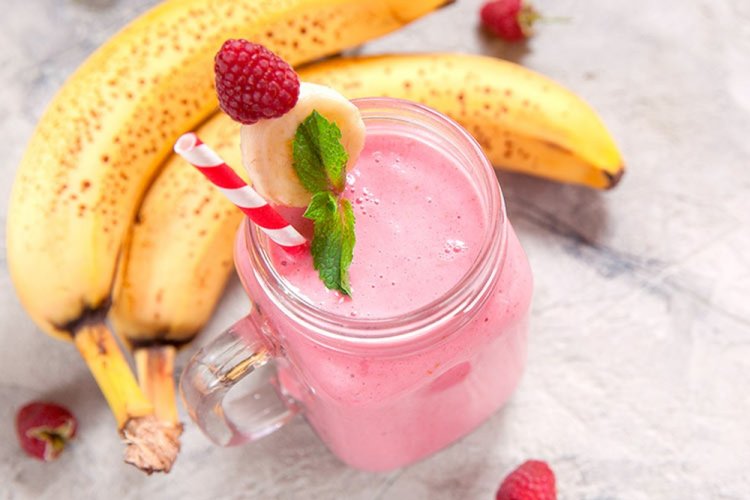 Smoothie de Plátano y Frambuesa
