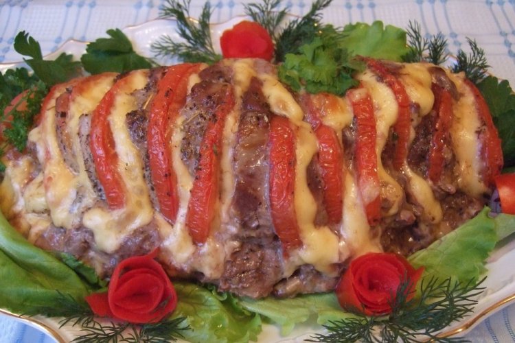 Accordion Pork with Mushrooms in the Oven