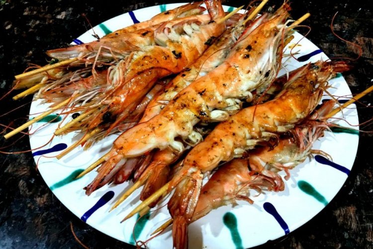 Grilled Langoustines Marinated with Ginger and Grape Juice