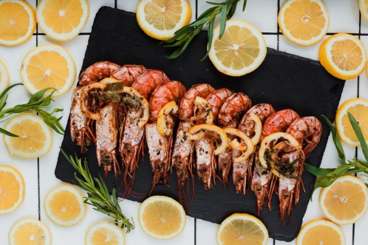 Juicy Langoustines in Lemon Marinade on the Grill