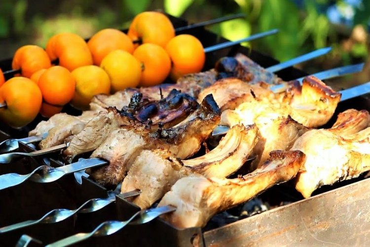 Carp Skewers with Apple Cider Vinegar