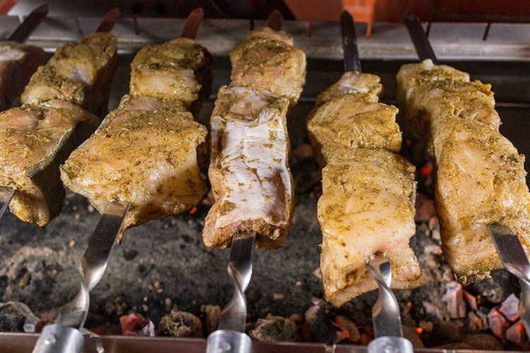 Spicy Grilled Carp Skewers