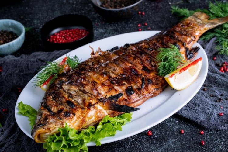 Carp in Honey-Mustard Marinade on the Grill