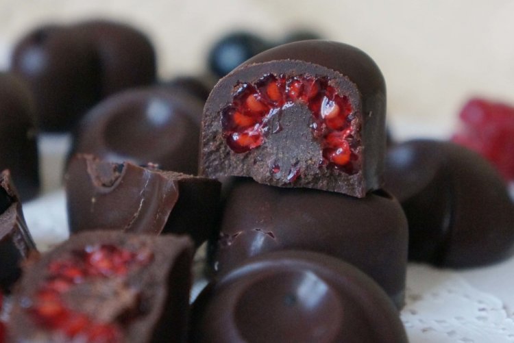 Bombones saludables de frambuesa