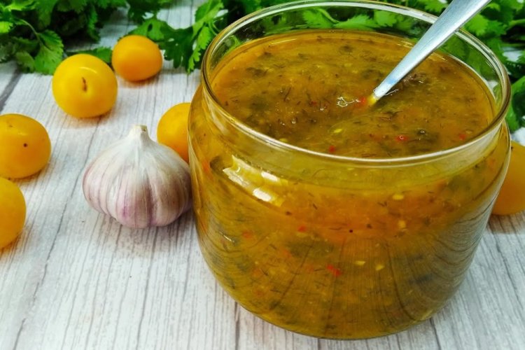 Tkemali Sauce from Plumcot for Winter