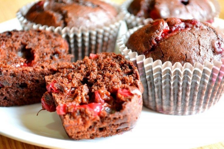 Chocolate Cranberry Muffins