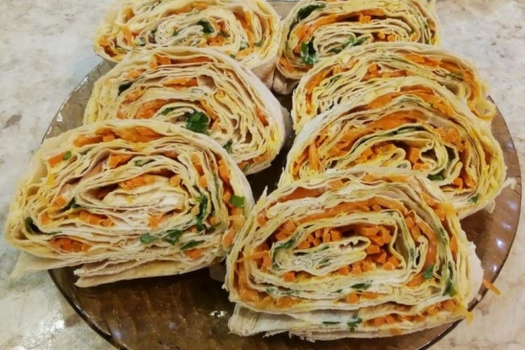 Lavash Roll with Korean Carrots