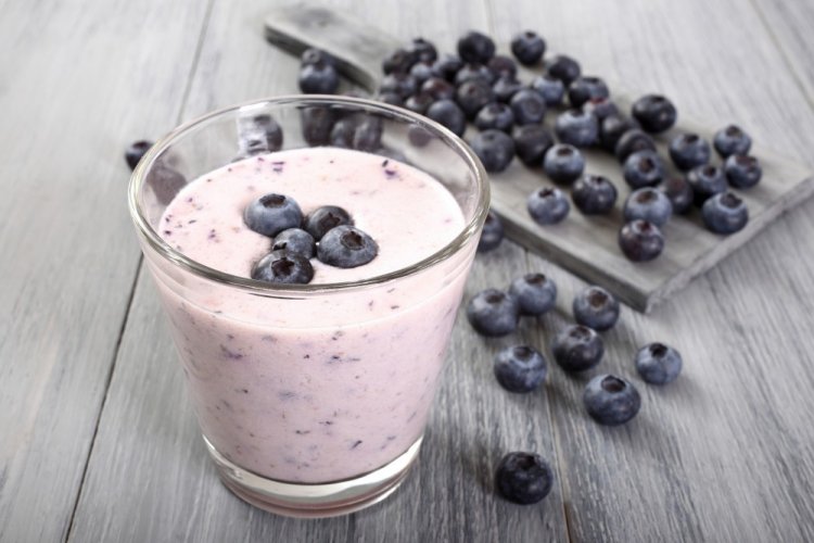 Batido de leche de arándanos