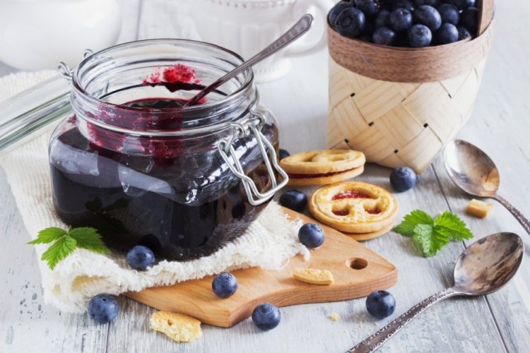 Mermelada de arándanos con miel