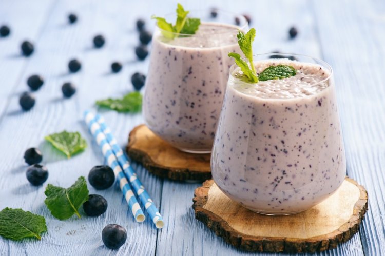 Batido de arándanos con kéfir
