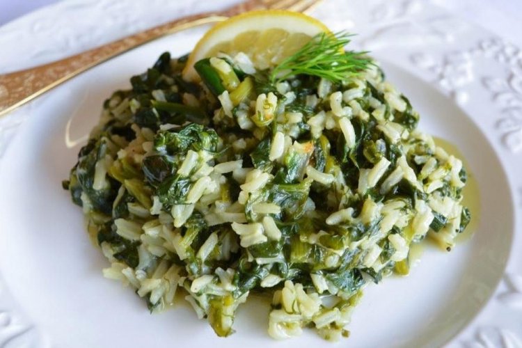 Arroz con espinacas