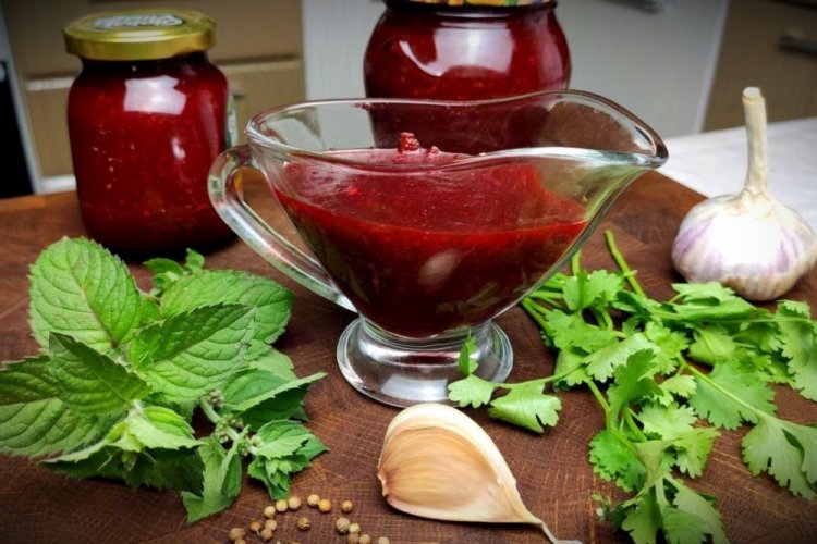 Tkemali from Plums with Garlic and Cilantro