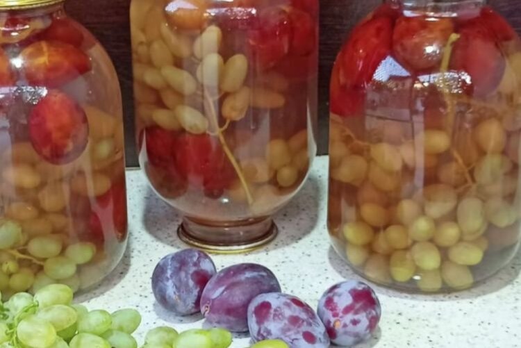 Grape, Apple, and Plum Compote for Winter
