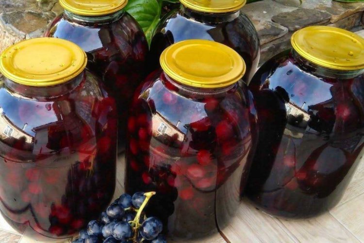 Apple and Isabella Grape Compote for Winter
