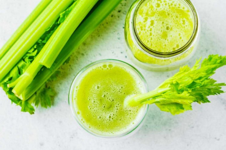 Celery, Greens, and Fruit Juice