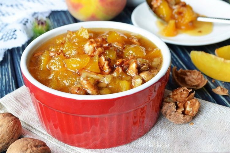 Nectarine and Nut Jam for Winter