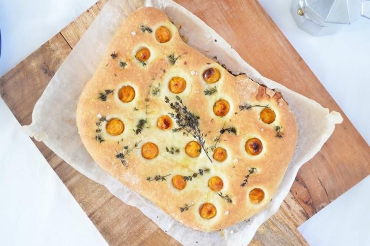 Focaccia con physalis