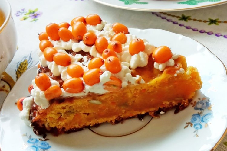 Carrot Cake with Sea Buckthorn