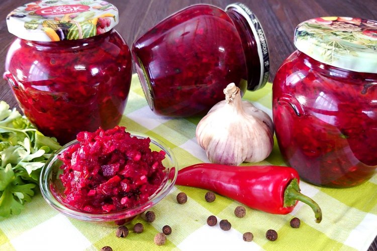 Beetroot Adjika for Winter Without Sterilization