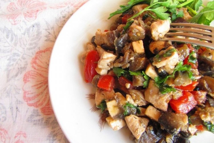 Chicken and Eggplant Salad