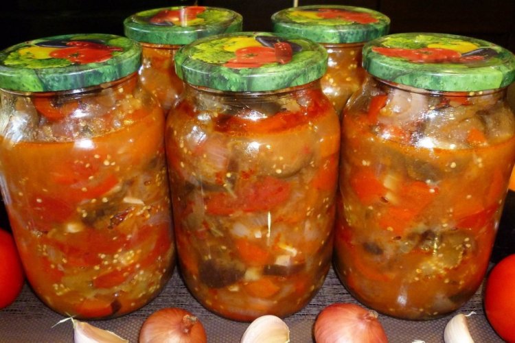 Vegetable Salad with Eggplant for Winter