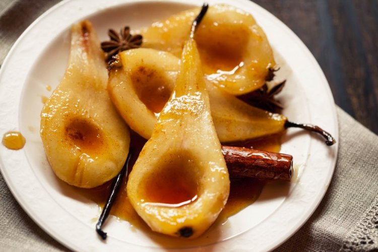 Peras asadas al horno