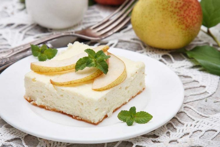 Soufflé de pera con gelatina