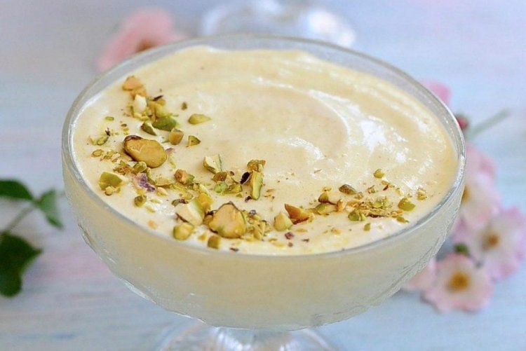 Mousse de proteína con pera