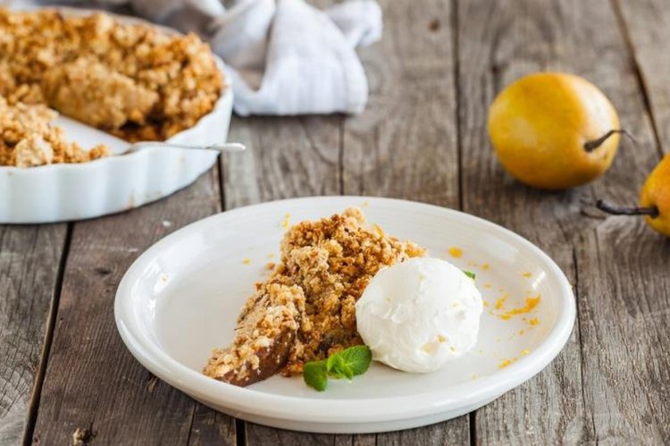 Crumble de pera