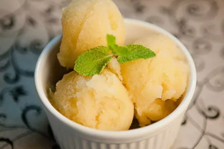 Sorbete de pera con miel