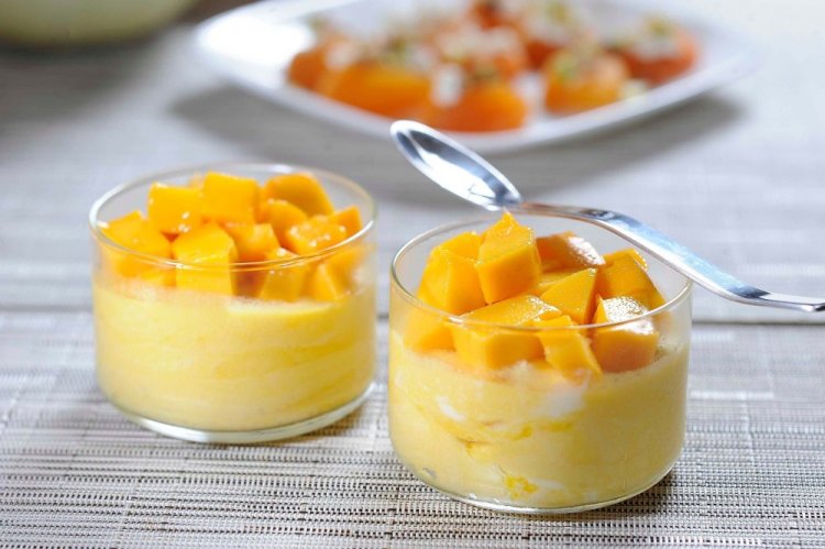 Mousse cremoso de mango