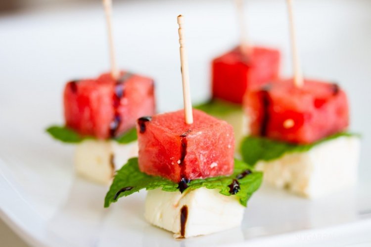 Watermelon and Feta Canapés