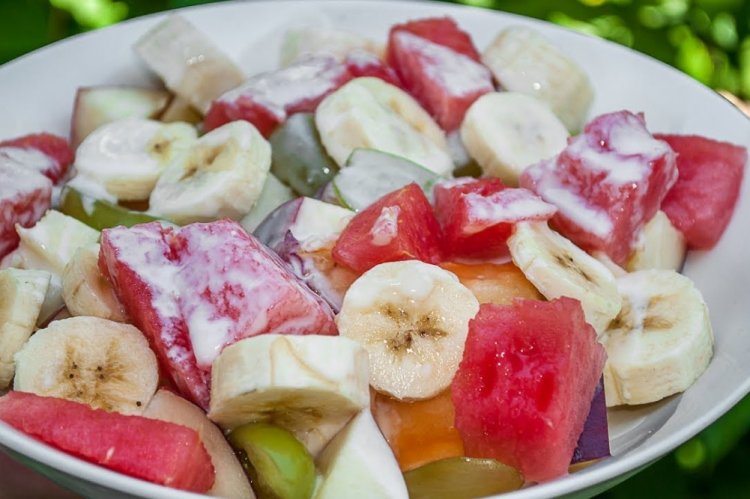 Fruit Salad with Watermelon and Yogurt