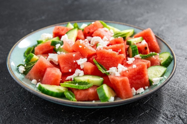 Watermelon and Cucumber Salad