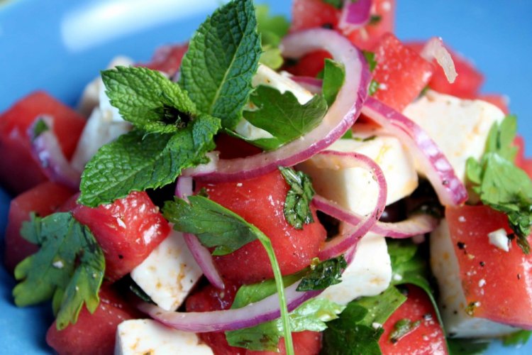 Watermelon and Red Onion Salad