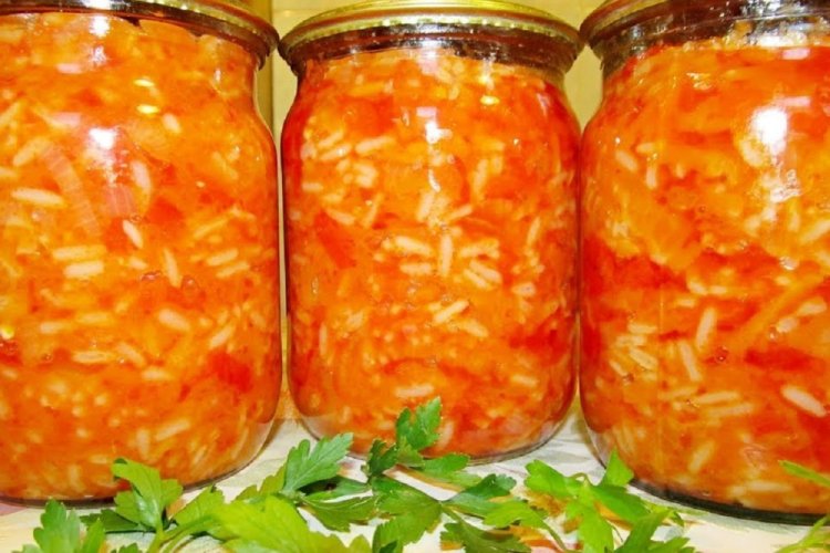 Tourist's Breakfast with Rice and Tomato Paste for Winter