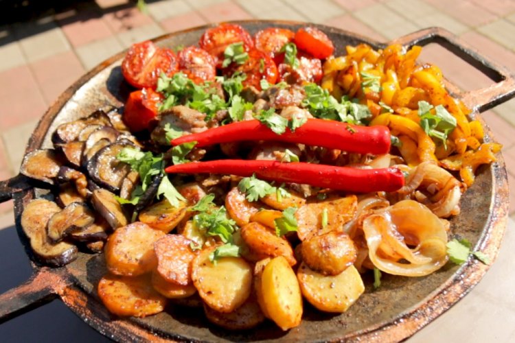 Vegetables on Saj