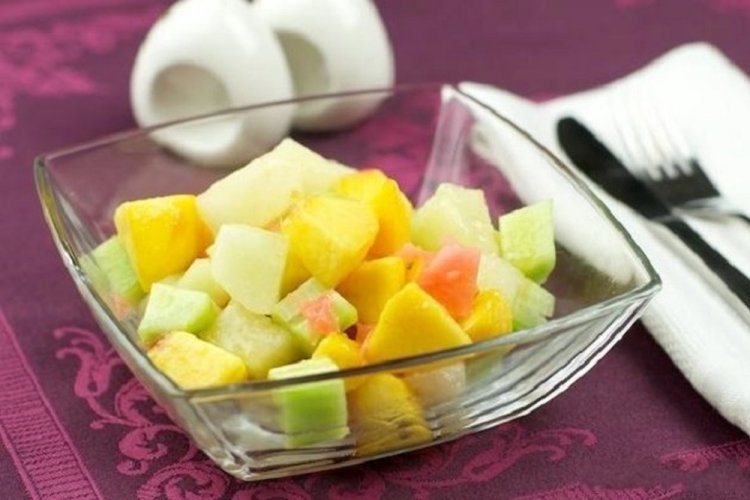 Melon, Cucumber, and Peach Salad