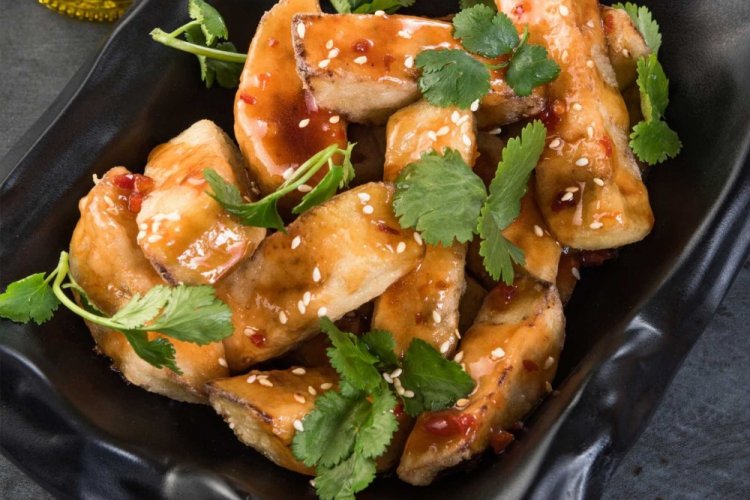 Caramelized Eggplant in Starch