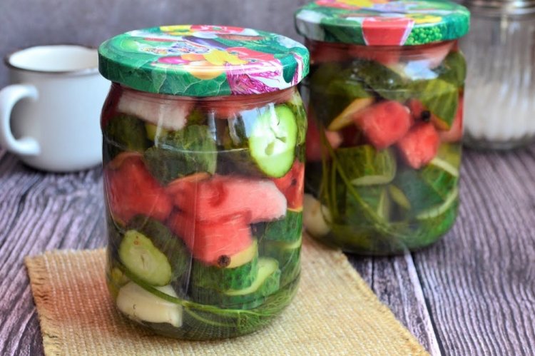 Watermelon with Cucumbers for Winter
