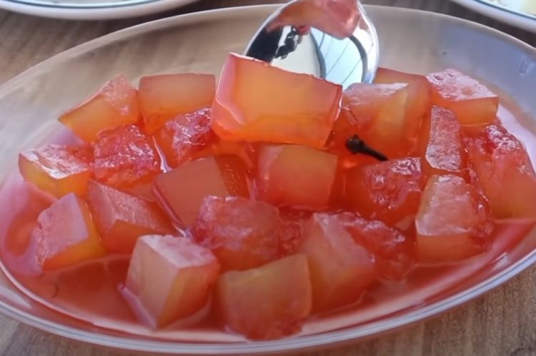 Pickled Watermelon Rinds with Hibiscus for Winter