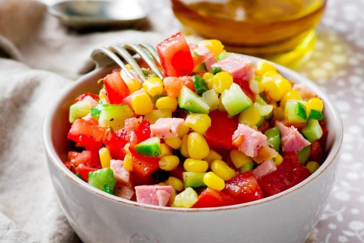 Ensalada de sandía y maíz