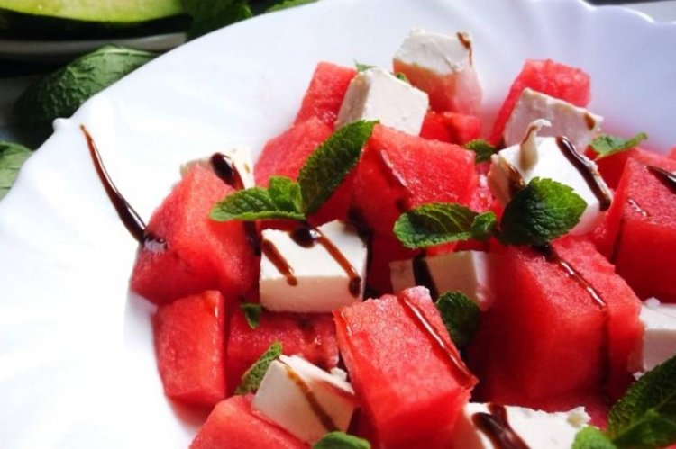 Ensalada de sandía y queso feta