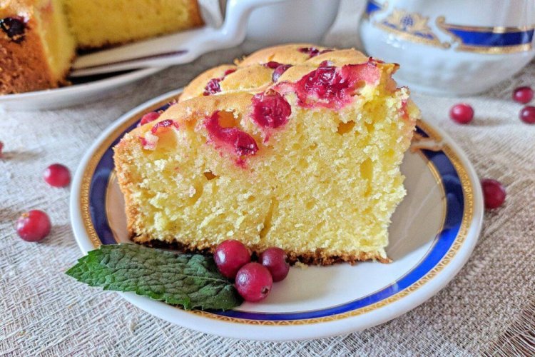 Cranberry and Lemon Zest Milk Pie