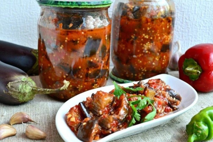 Eggplants in Sweet and Sour Sauce for Winter